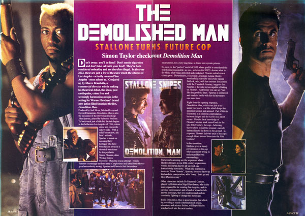demoltion man spread from 1993 impact magazine