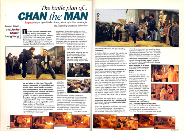 Jackie Chan interview in January 1994 Impact Magazine