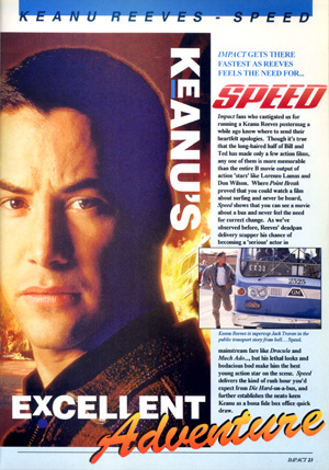 Keanu Reeves in Impact magazine