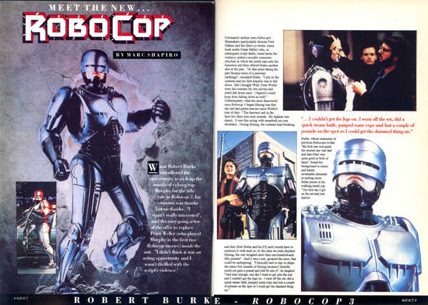 Robert Burke as Robocop in January 1994 Impact Magazine