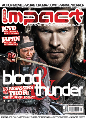 Impact Magazine May 2011 Issue Cover featuring Thor and 13 Assassins